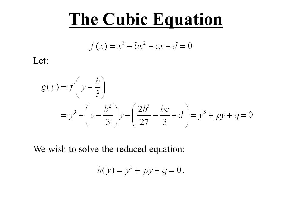 Solution of the cubic equation essay